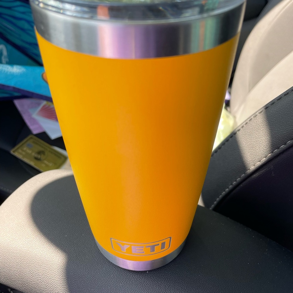 YETI Barely used limited edition alpine yellow 20oz rambler.